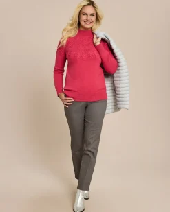 Pullover mit tonalem Strickmuster