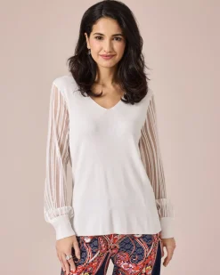 Pullover mit transparenten Ärmeln