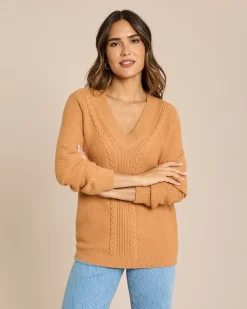 Pullover mit Zopf-Muster