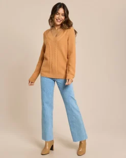 Pullover mit Zopf-Muster