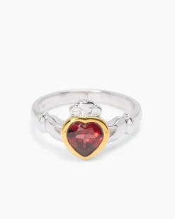 Ring "Herz" mit Peridot + Granat