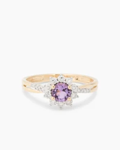 Ring mit Amethyst & Diamanten
