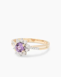 Ring mit Amethyst & Diamanten