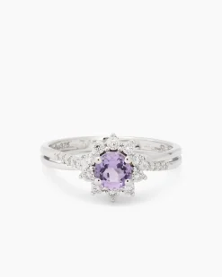 Ring mit Amethyst & Diamanten