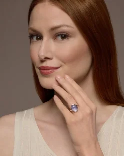 Ring mit Amethyst und Perlmutt