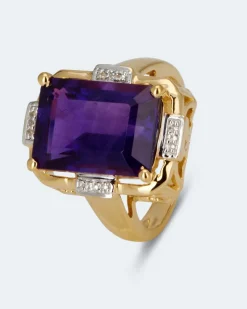 Ring mit Amethyst und Weißtopas