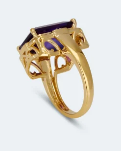 Ring mit Amethyst und Weißtopas