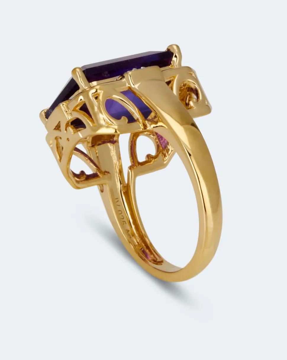 Ring mit Amethyst und Weißtopas