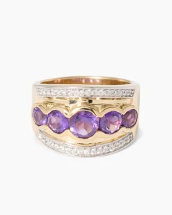Ring mit Amethyst und Zirkon