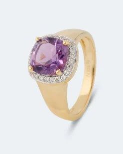 Ring mit Amethyst + Zirkonen