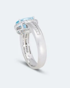 Ring mit Aquamarin & Brillanten