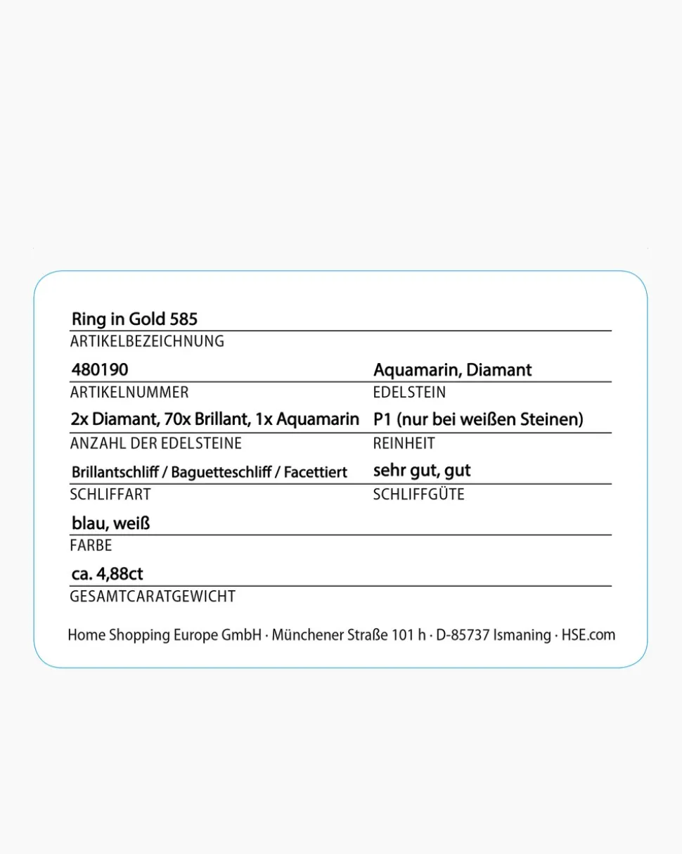 Ring mit Aquamarin & Brillanten/ Diamanten