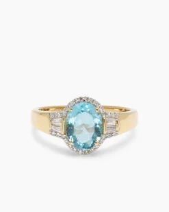 Ring mit Aquamarin & Diamanten