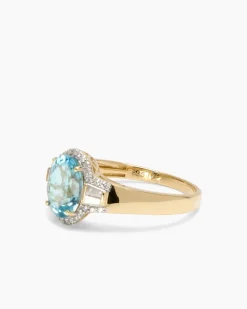 Ring mit Aquamarin & Diamanten
