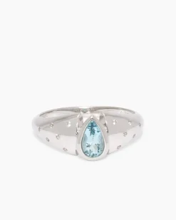 Ring mit Aquamarin und Zirkon