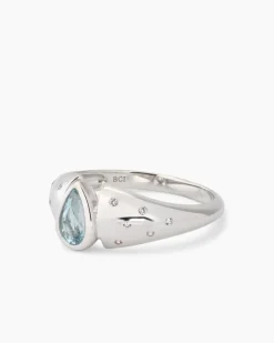 Ring mit Aquamarin und Zirkon