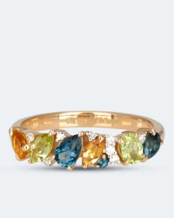 Ring mit Edelsteinmix, Diamanten & Brillanten