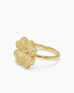 Ring mit Kleeblatt und Baum des Lebens