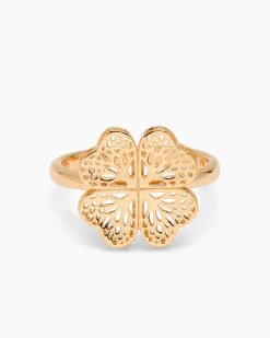 Ring mit Kleeblatt und Baum des Lebens