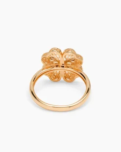 Ring mit Kleeblatt und Baum des Lebens