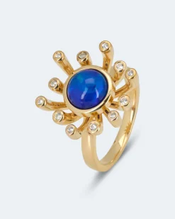 Ring mit Kristallopal und Zirkon