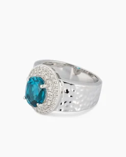 Ring mit London Blue Topas und Zirkon
