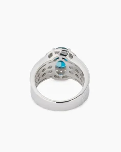 Ring mit London Blue Topas und Zirkon
