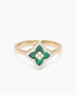 Ring mit Malachit und Diamant