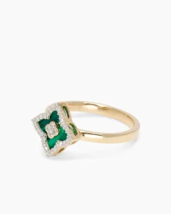Ring mit Malachit und Diamant