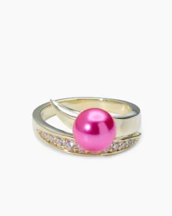Ring mit MK-Perle 8 mm und Zirkonia