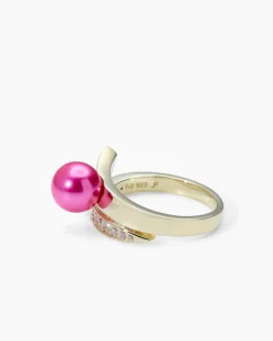 Ring mit MK-Perle 8 mm und Zirkonia