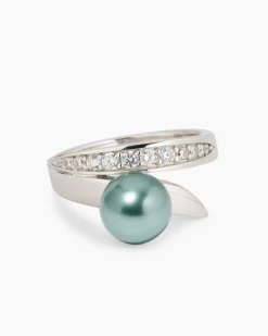 Ring mit MK-Perle 8 mm und Zirkonia