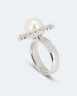 Ring mit MK-Perle 10 mm und Zirkonia