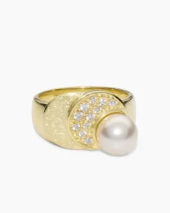 Ring mit MK-Perle 8 mm und Zirkonia