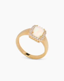 Ring mit Opal und Zirkon