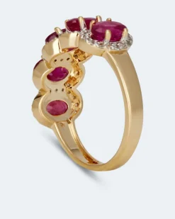 Ring mit Sambia Rubin und Zirkon