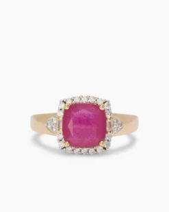 Ring mit Sambia Rubin und Zirkon