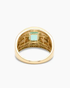 Ring mit Sambia Smaragd + Diamanten
