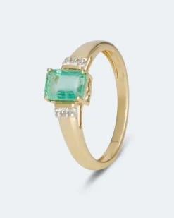 Ring mit Sambia Smaragd und Diamant