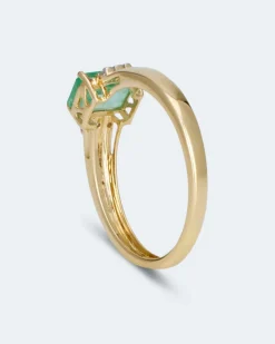 Ring mit Sambia Smaragd und Diamant