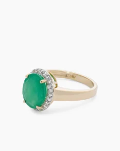 Ring mit Sambia Smaragd und Zirkon