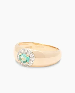 Ring mit Sambia Smaragd und Zirkon