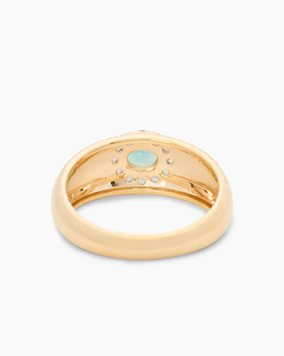 Ring mit Sambia Smaragd und Zirkon