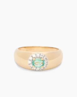 Ring mit Sambia Smaragd und Zirkon