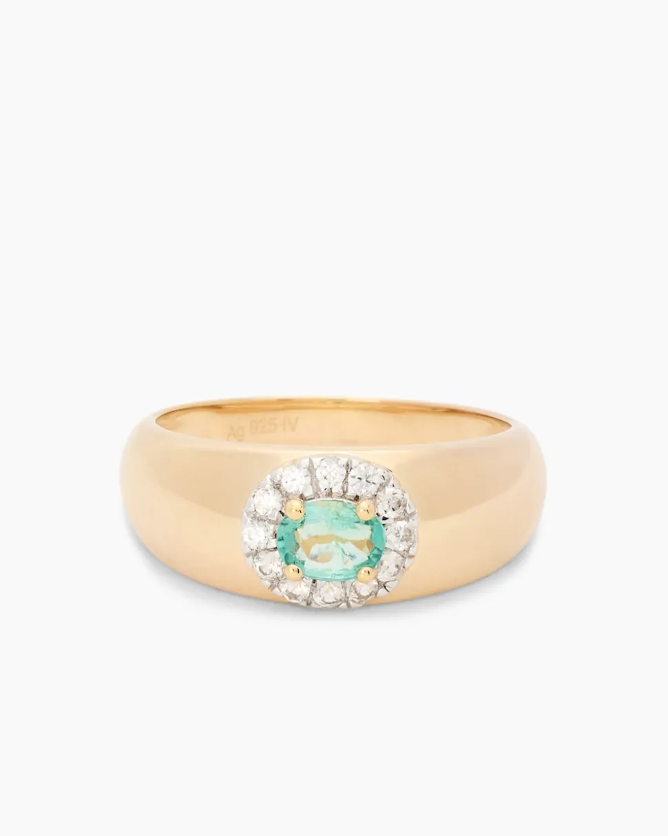Ring mit Sambia Smaragd und Zirkon