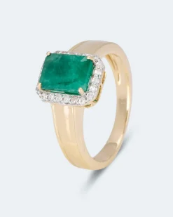 Ring mit Smaragd und Zirkon