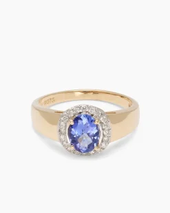 Ring mit Tansanit AAAAA Blaues Gold von Afrika & Brillanten