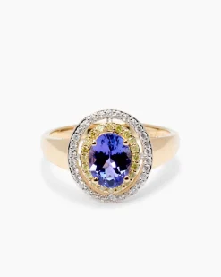 Ring mit Tansanit AAAAA Blaues Gold von Afrika & Brillanten