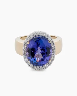 Ring mit Tansanit AAAAA & Brillanten