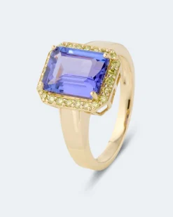 Ring mit Tansanit AAAAA + Brillanten